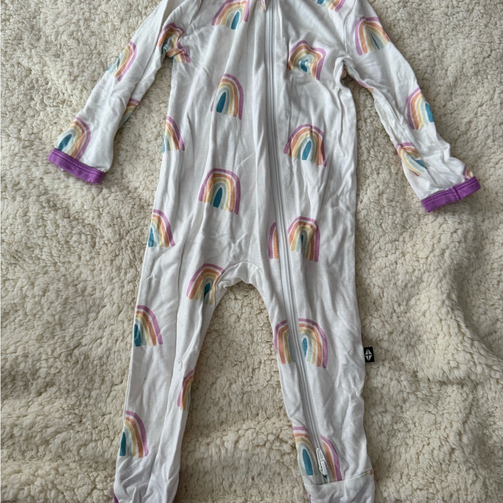 Kyte BABY Rainbow and Purple Trim Kids One Piece